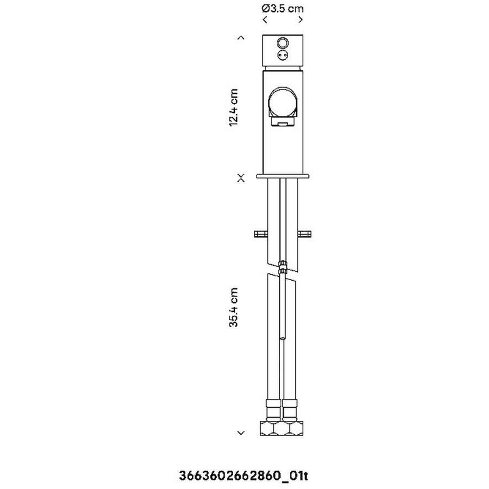 Baterie lavoar COOKE & LEWIS Lazu, inaltime 12.4 cm, alama, argintiu