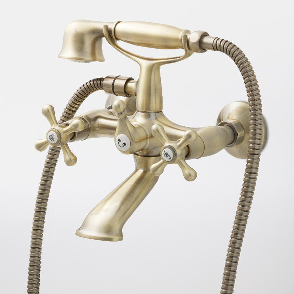 Baterie cada-dus GOODHOME Cercal, metal, Bronz