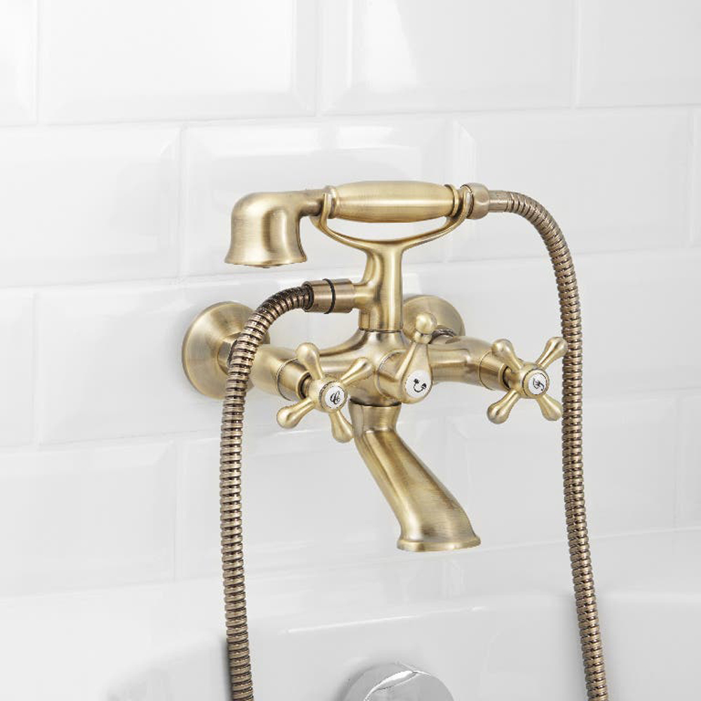 Baterie cada-dus GOODHOME Cercal, metal, Bronz