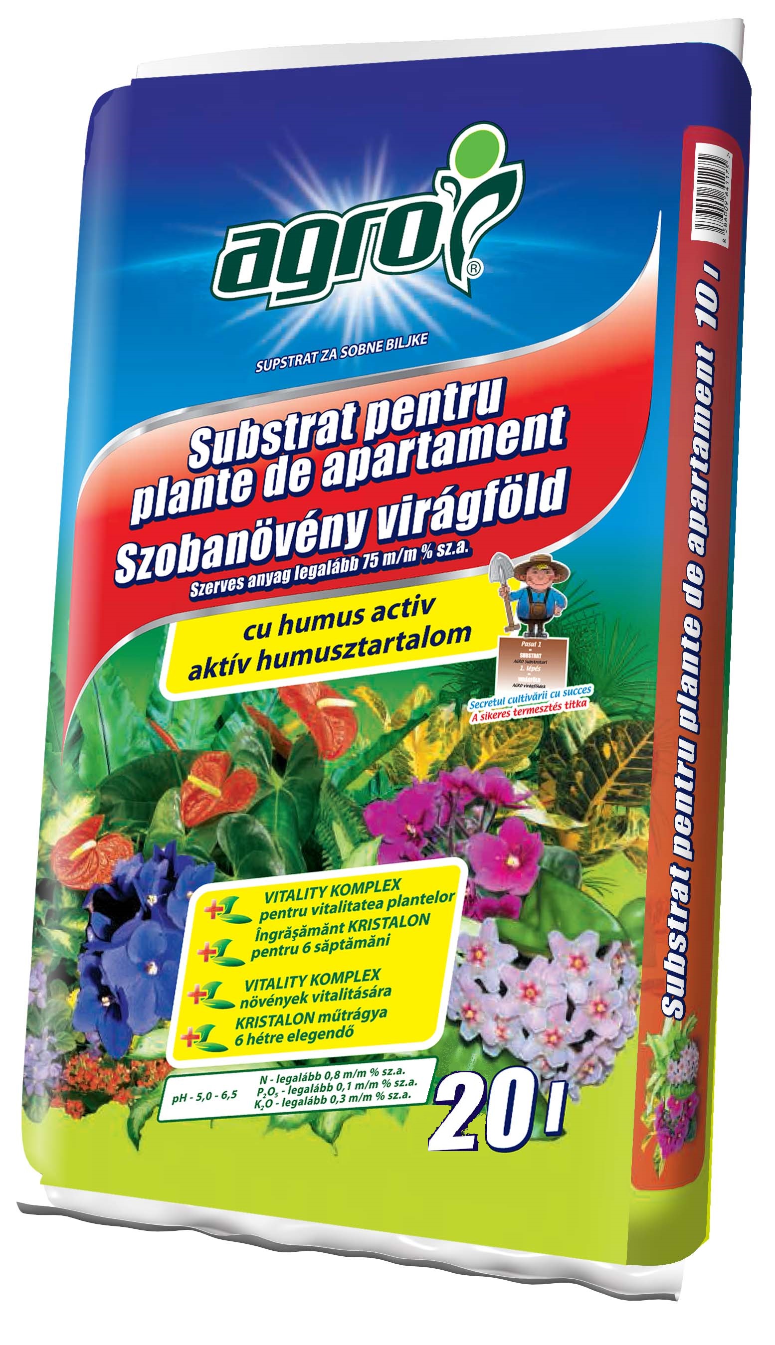 Substrat pentru plante de apartament, 20 L  Agro Cs