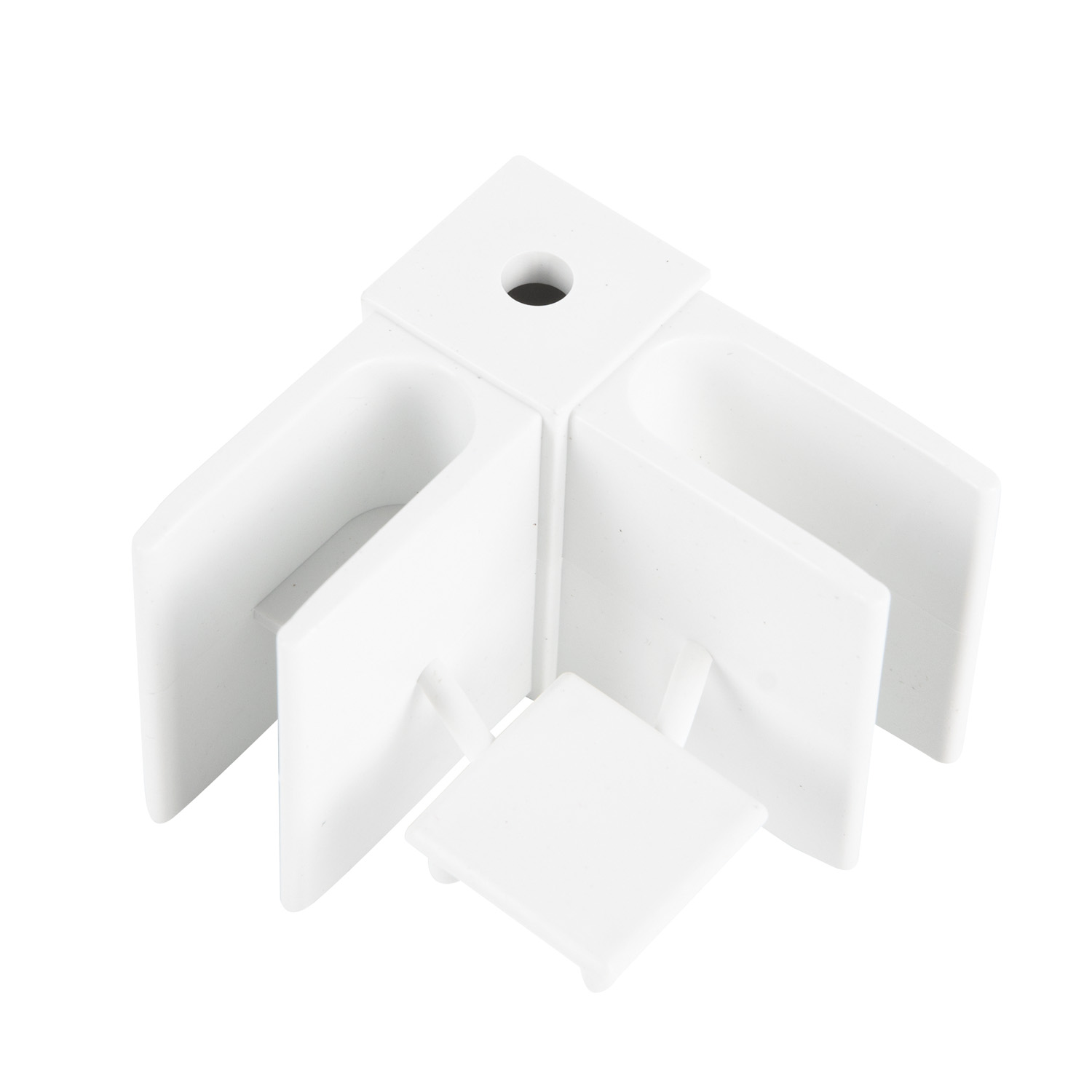 Set coltari imbinare teava rectangulara Alleymet, plastic, 4 bucati, alb