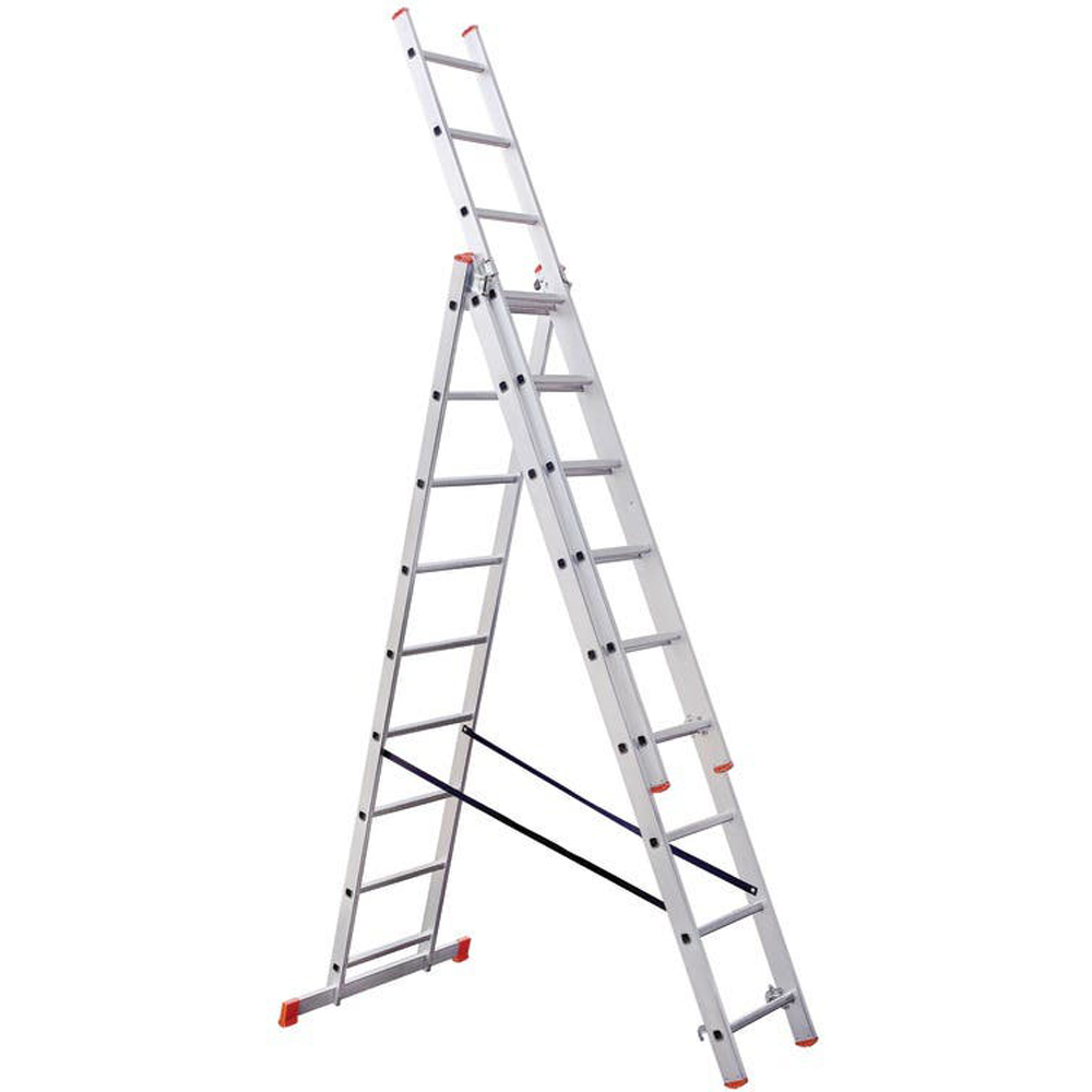 Scara pliabila STS, Inaltime lucru 456 cm, 3x9 trepte, aluminiu