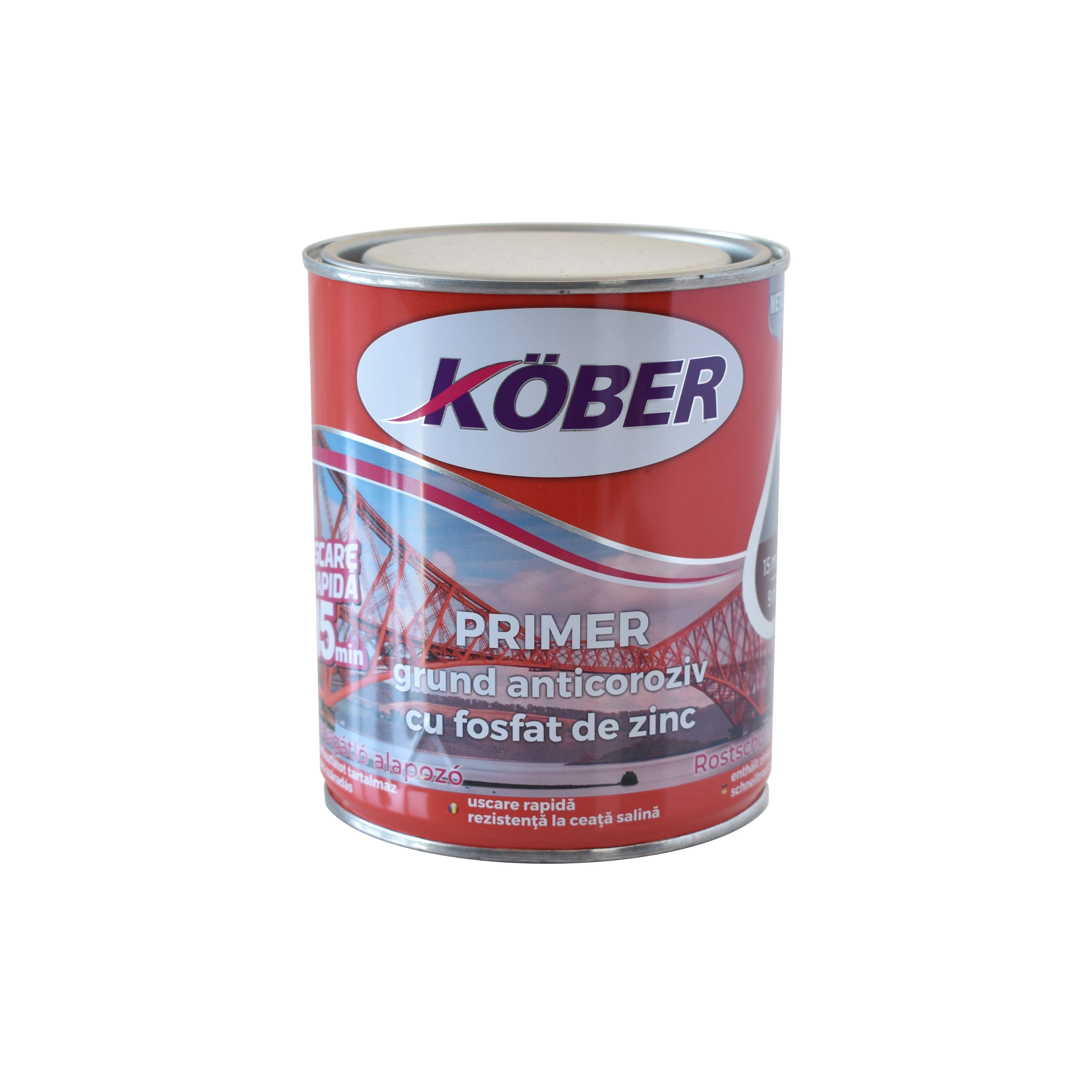 Grund pentru metal, rosu, 0.75 L  Kober