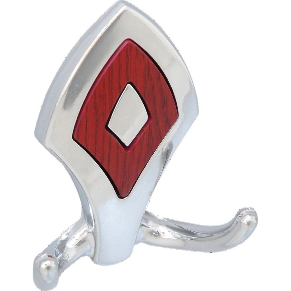 Cuier perete si mobilier, 2 carlige, metal, crom-stejar
