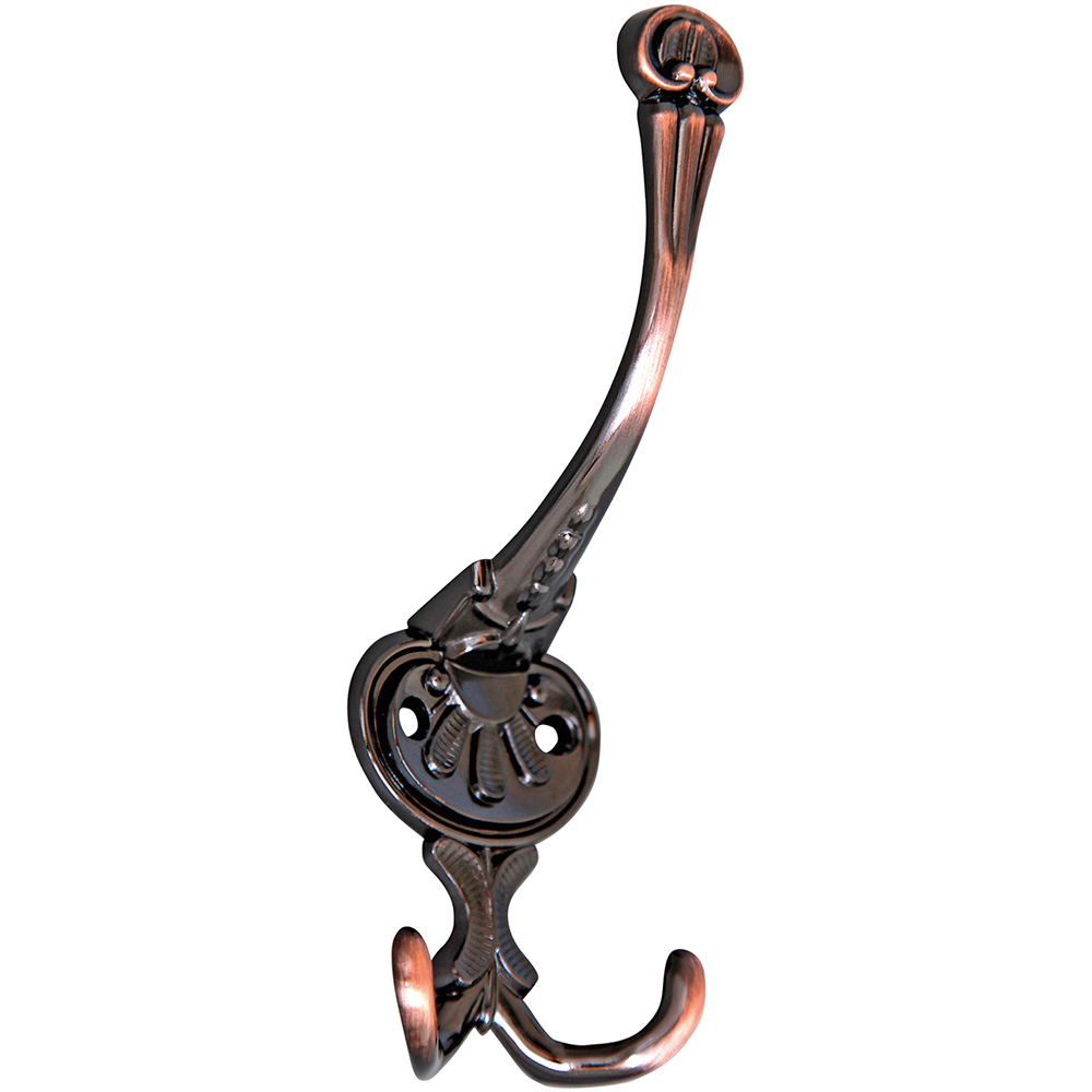 Cuier perete, 3 agatatori, metal, cupru