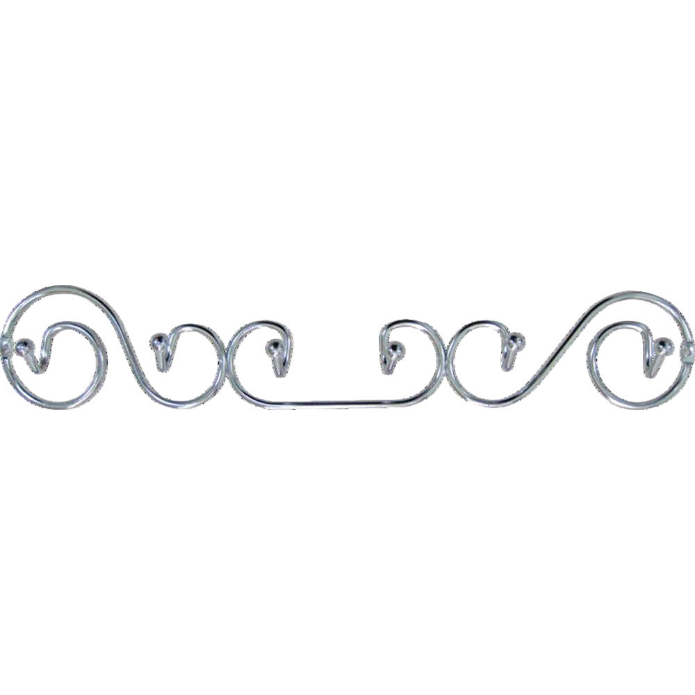 Cuier perete, 6 agatatori, inox, argintiu