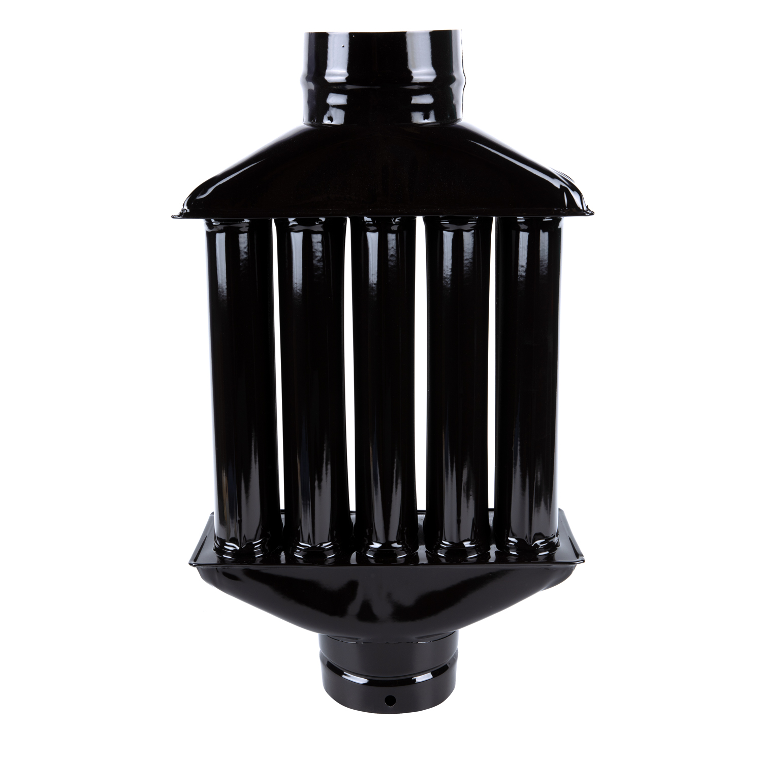 Burlan recuperator caldura, D130 mm, otel, negru