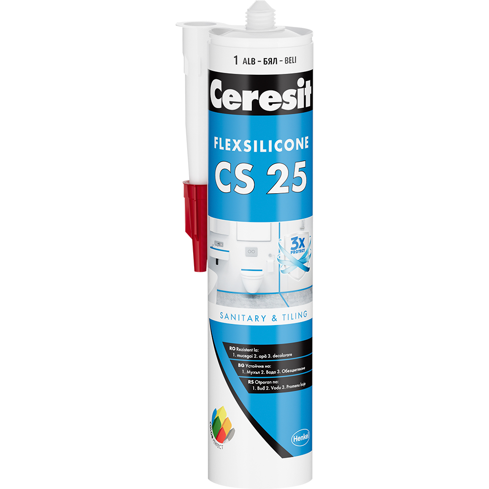 Silicon sanitar Ceresit CS25, transparent, 280 ml