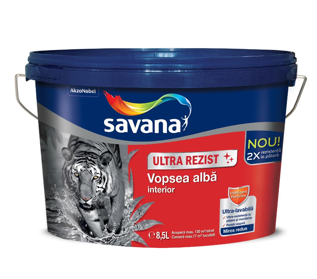 Vopsea superlavabila SAVANA UltraRezist, alb, 8.5L