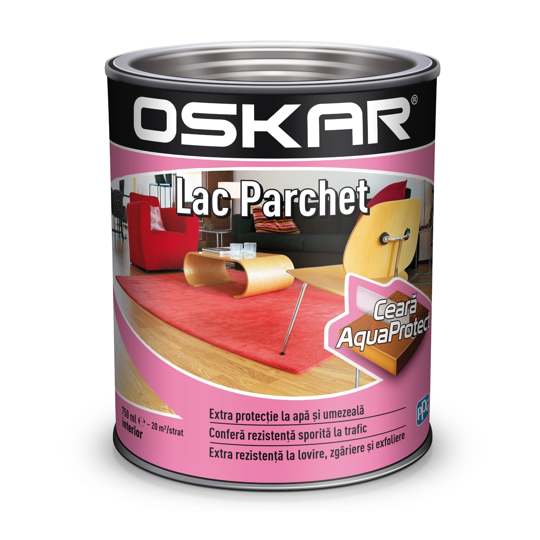 Lac pentru parchet, incolor, 2.5 l  Oskar AquaProtect