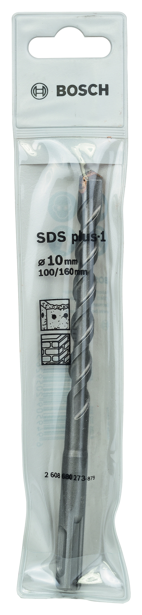 Burghiu SDS-Plus-1 Bosch, 10 x 100/160 mm, otel aliat, gri metalizat