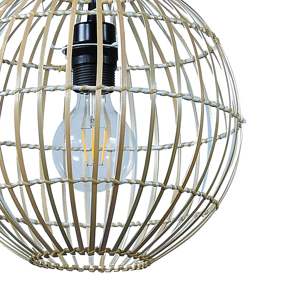 Pendul GOODHOME Dacite, fibra natur, 42cm, negru