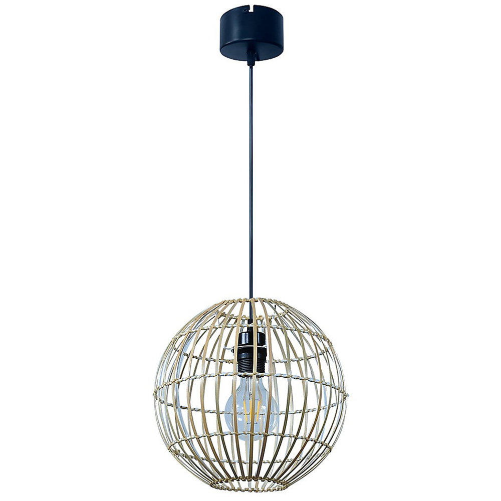 Pendul GOODHOME Dacite, fibra natur, 42cm, negru