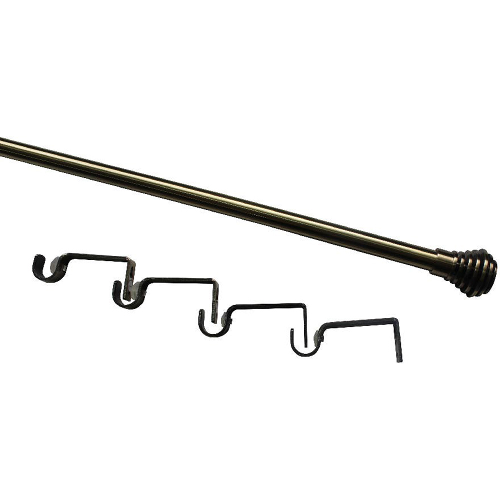 Set galerie simpla extensibila GoodHome Antiki, auriu, metal, 330/200 cm, diametru 19 mm