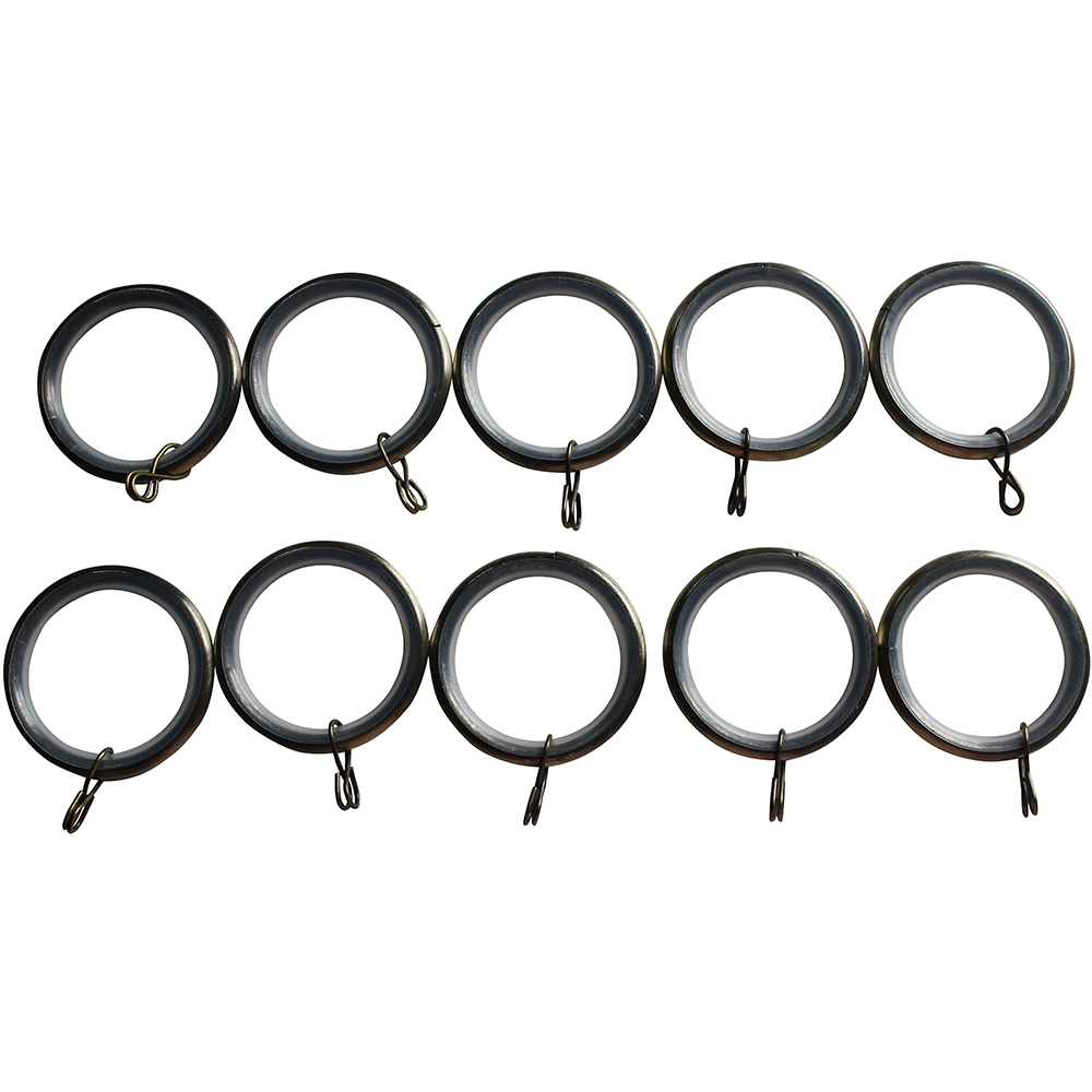 Set 10 inele perdea GOODHOME Antiki, metal, 3.8 cm, auriu