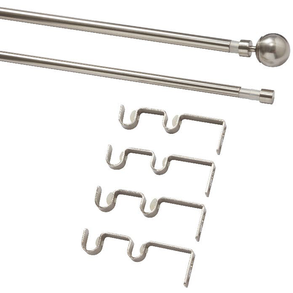 Set galerie dubla extensibila GoodHome Athens, metal, 120-210 cm, gri