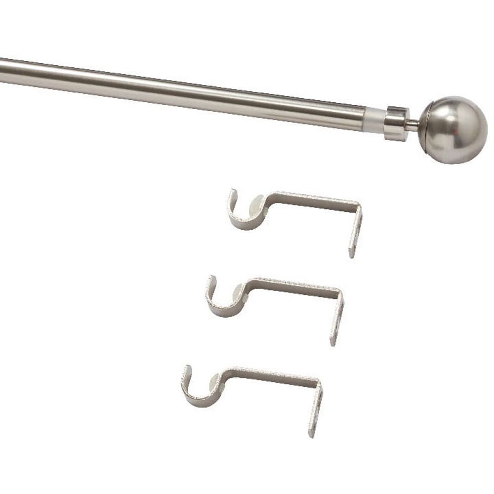 Set galerie simpla extensibila GoodHome Athens, metal 330/200 cm, diametru 19 mm, gri