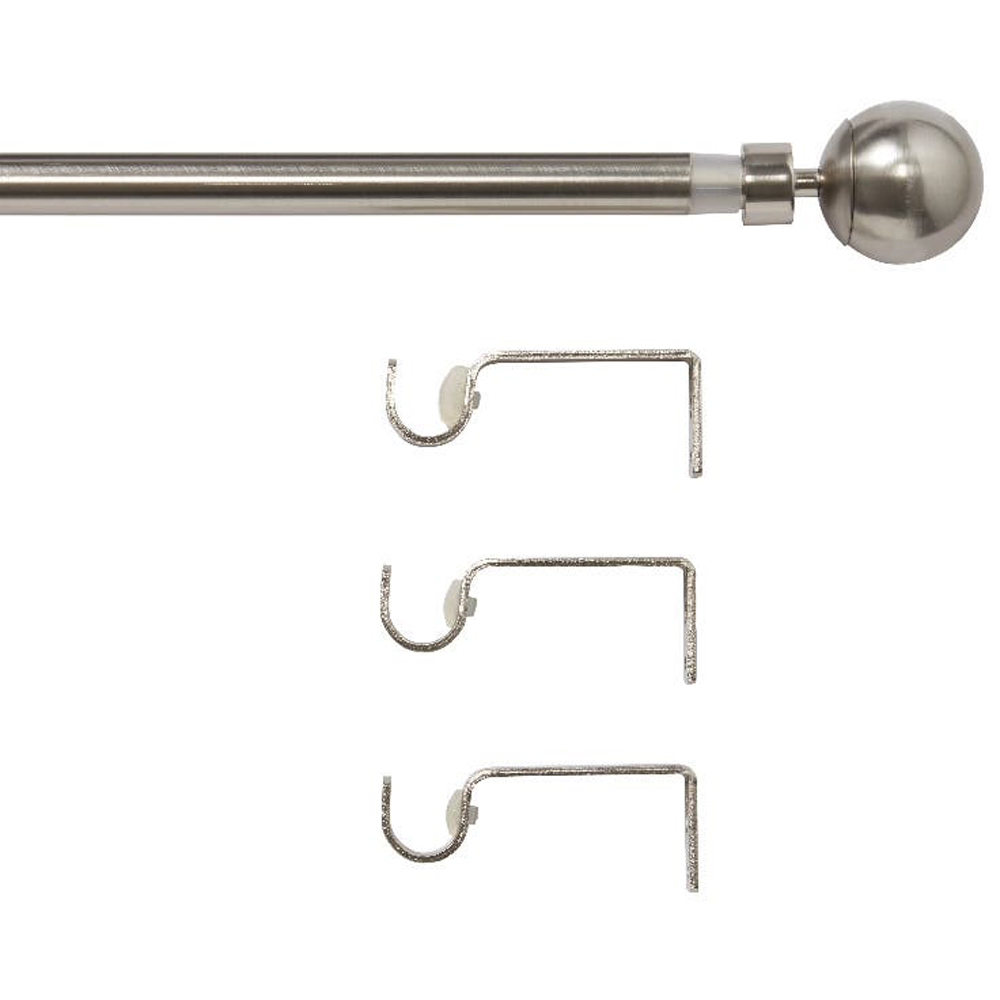 Set galerie simpla extensibila GoodHome Athens, metal 330/200 cm, diametru 19 mm, gri