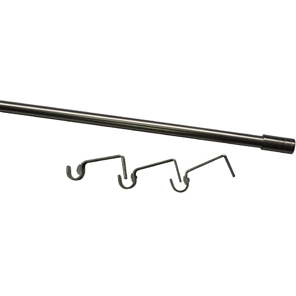 Set galerie simpla extensibila GoodHome Athens, metal, 210/120 cm, diametru 19 mm, gri