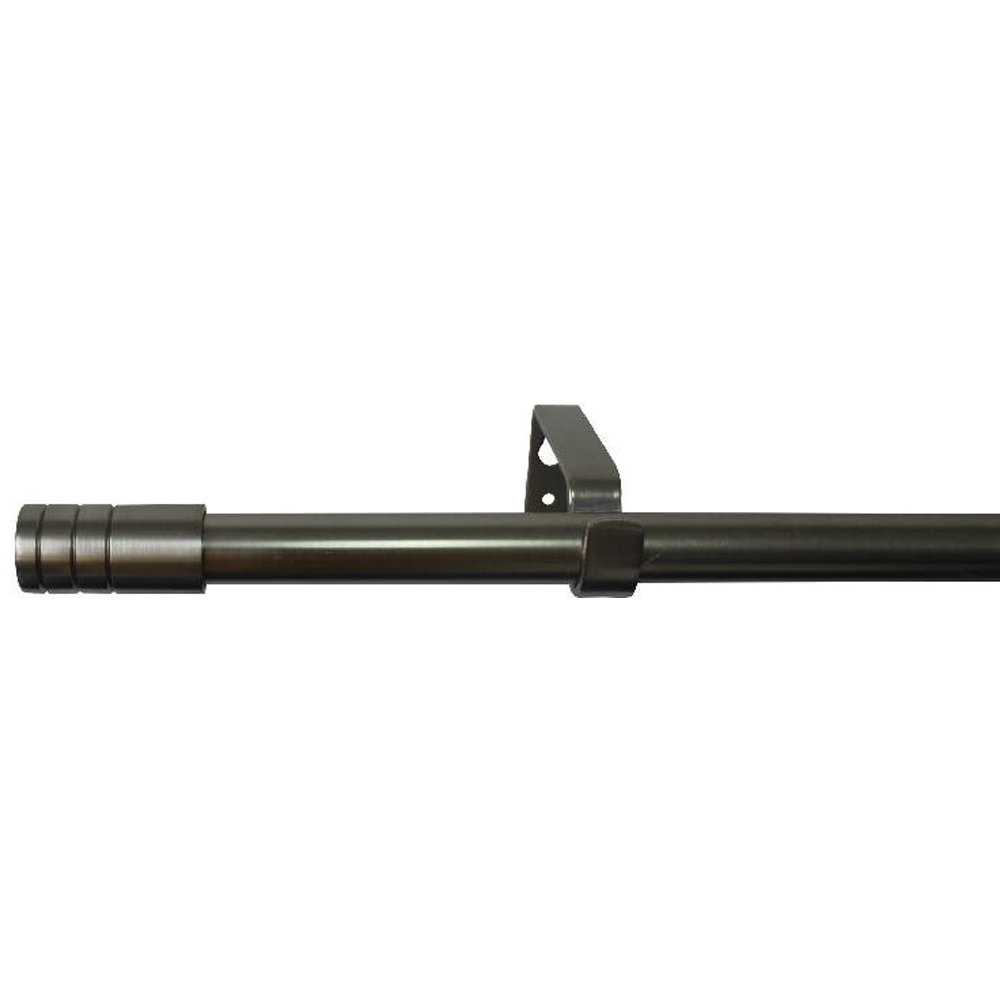 Set galerie simpla extensibila GoodHome Athens, gri, metal, 330/200 cm, diametru 19 mm