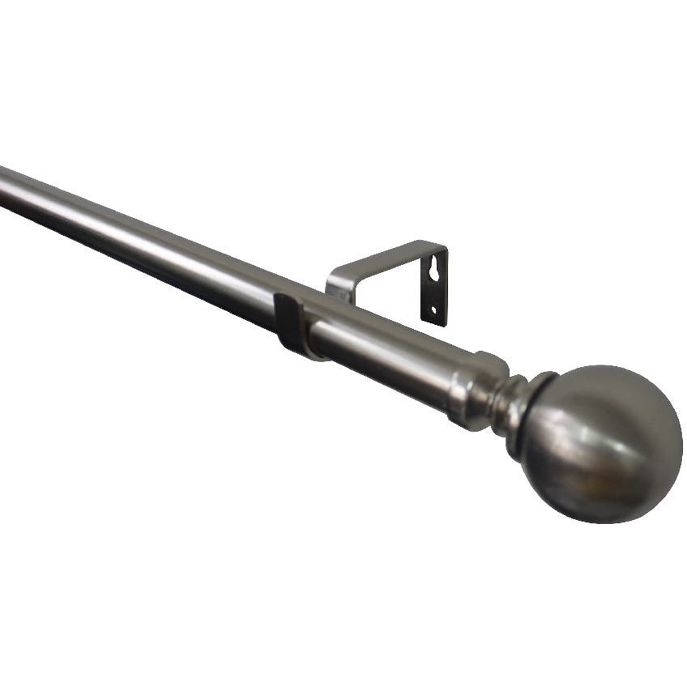 Set galerie simpla extensibila GoodHome Athens, metal, gri, 210/120 cm, diametru 28 mm