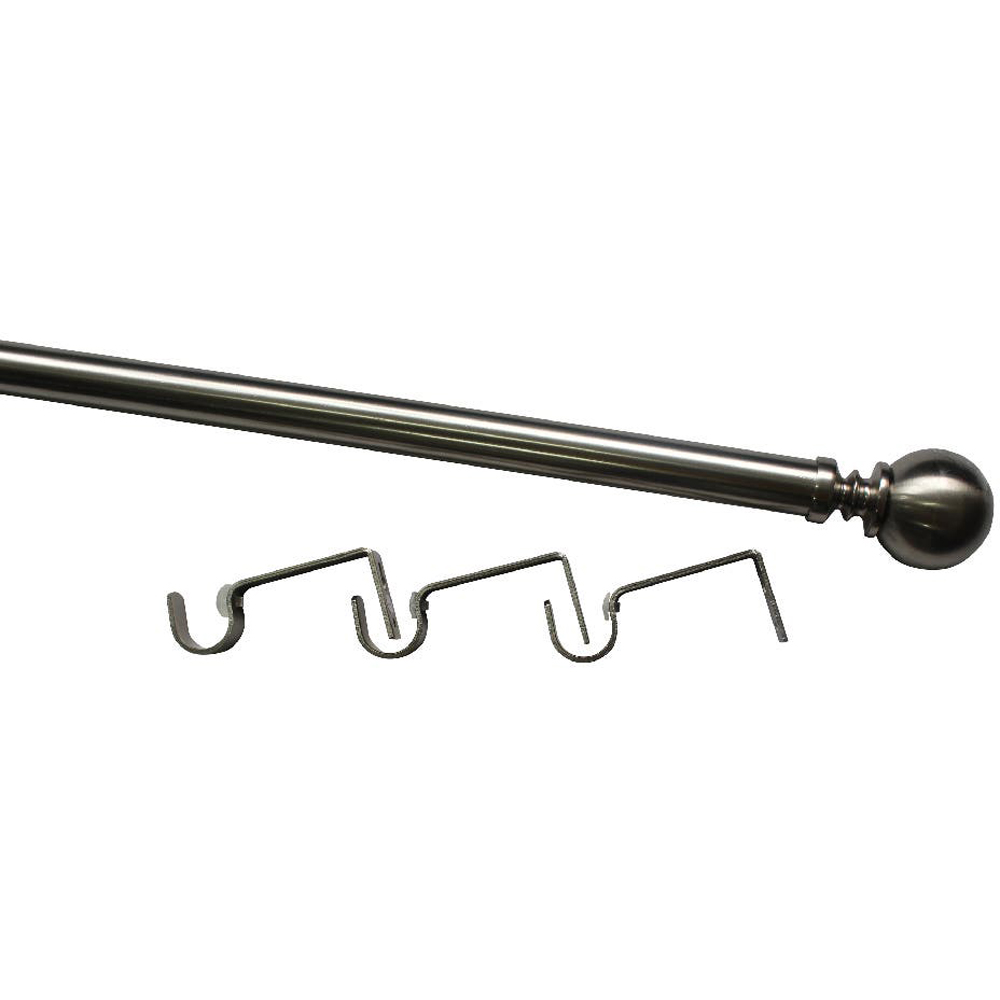 Set galerie simpla extensibila GoodHome Athens, metal, gri, 210/120 cm, diametru 28 mm