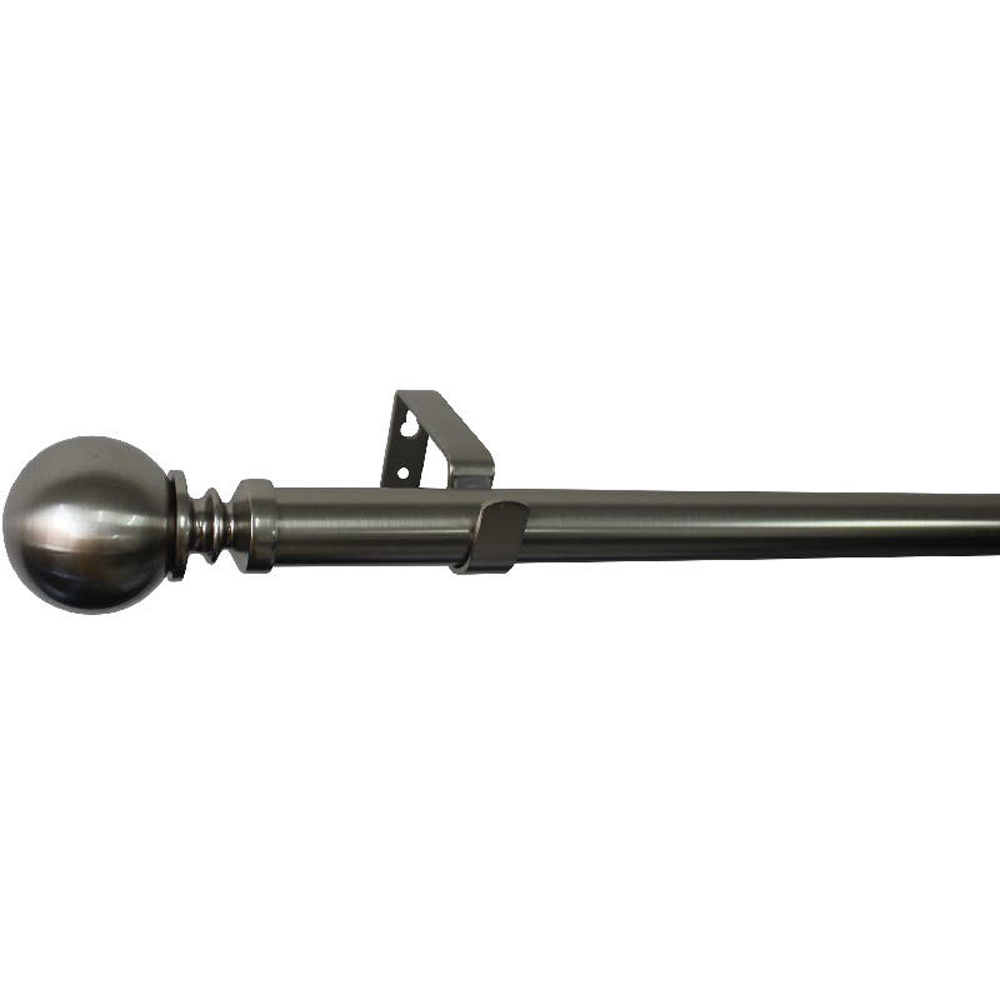 Set galerie extensibila GoodHome Athens, simpla, metal, 330/200 cm, diametru 28 mm, gri