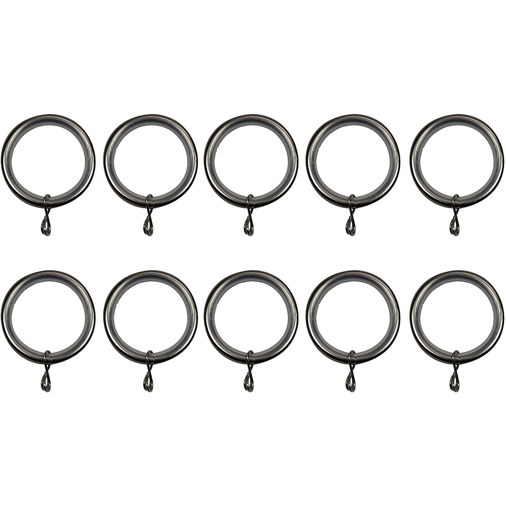 Set 10 inele perdea GOODHOME Athens, metal, 3.8 cm, gri