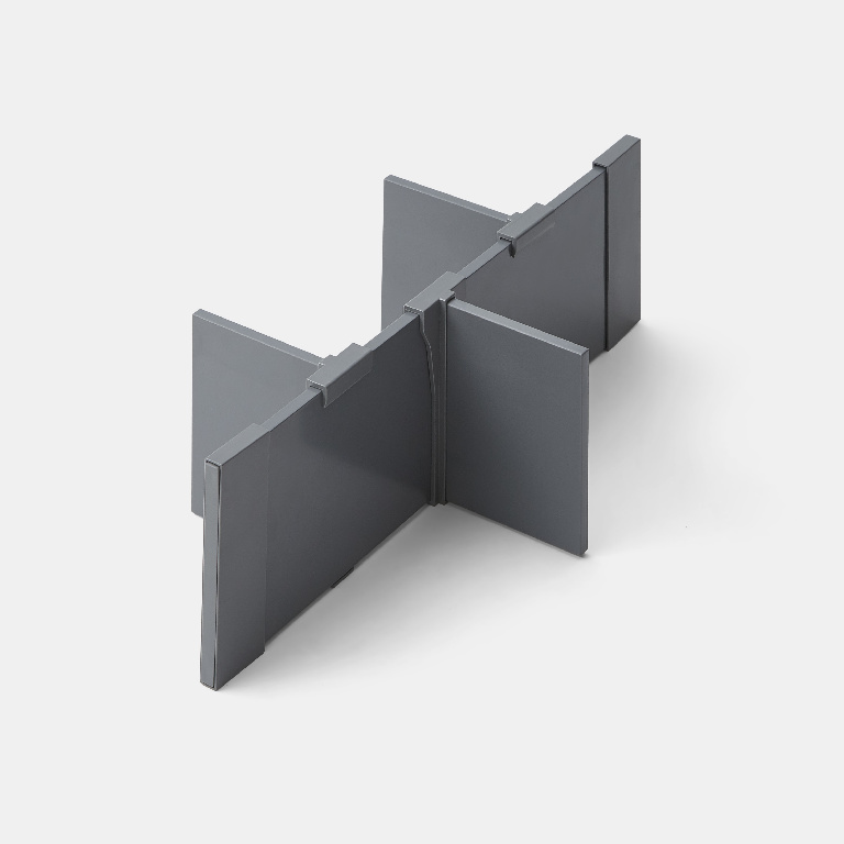 Separator sertar GOODHOME, metal, 20.4 x 44 cm, gri