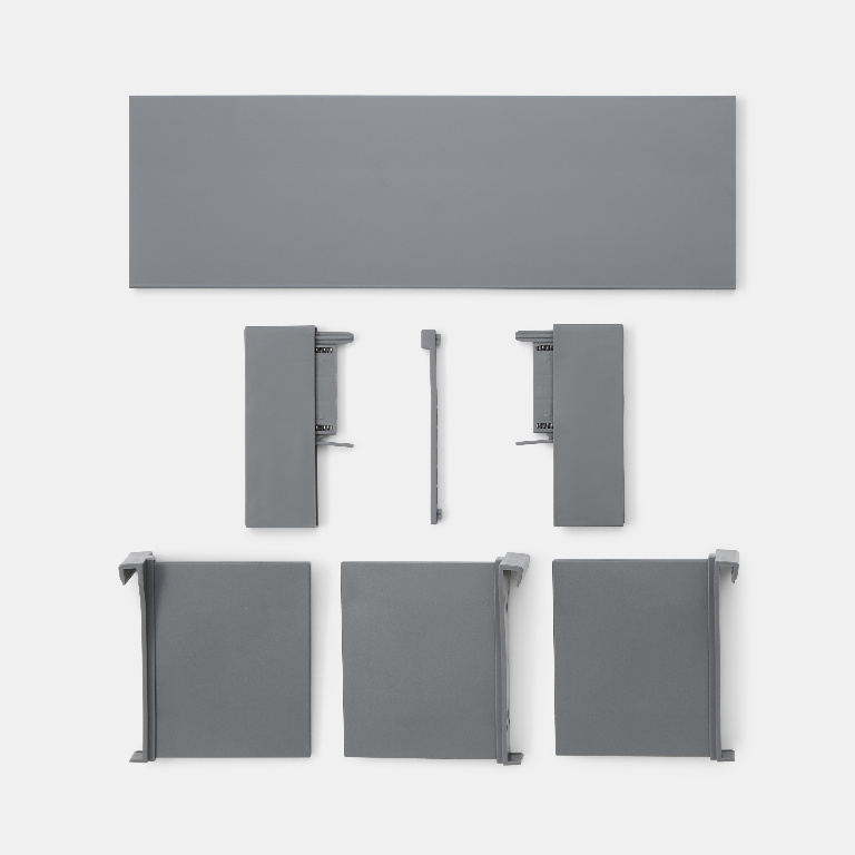 Separator sertar GOODHOME, metal, 20.4 x 44 cm, gri