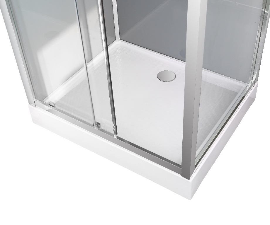 Cabina dus hidromasaj standard GOODHOME Beloya, dreptunghiulara, profil metalic, sticla securizata, 120 x 80 x 220 cm, alb/gri