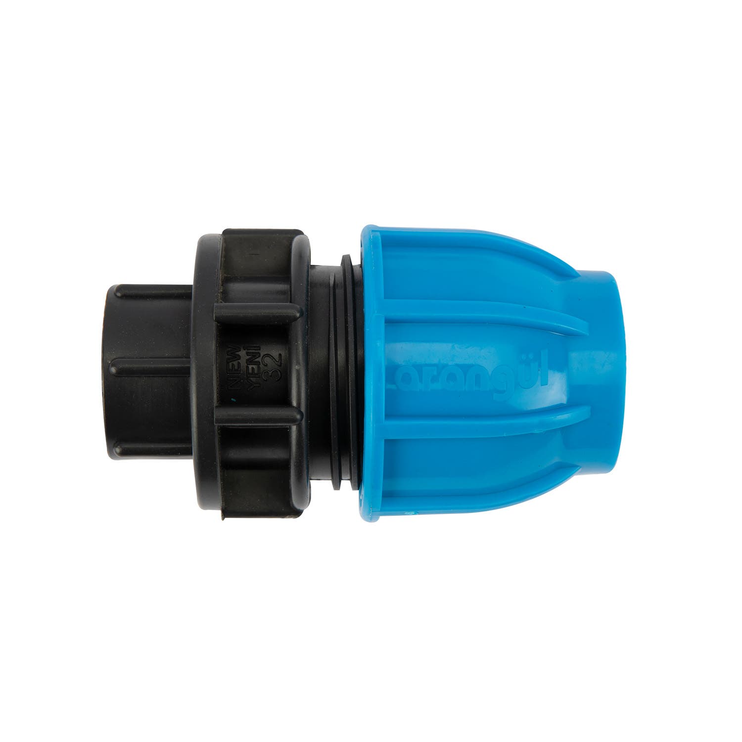 Racord compresiune egal PEHD, 40mm, filet interior, 1.1/2", polipropilena, negru-albastru