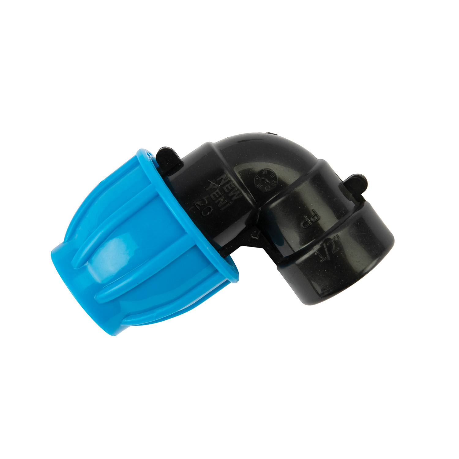 Cot compresiune PEHD, 20mm, filet interior, 1/2", polipropilena, negru-albastru