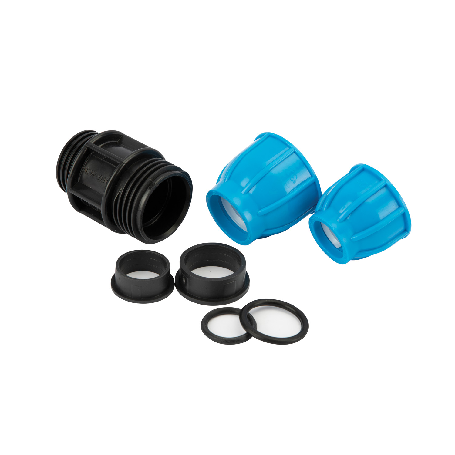 Mufa compresiune redusa PEHD, 32-25mm, polipropilena, negru-albastru