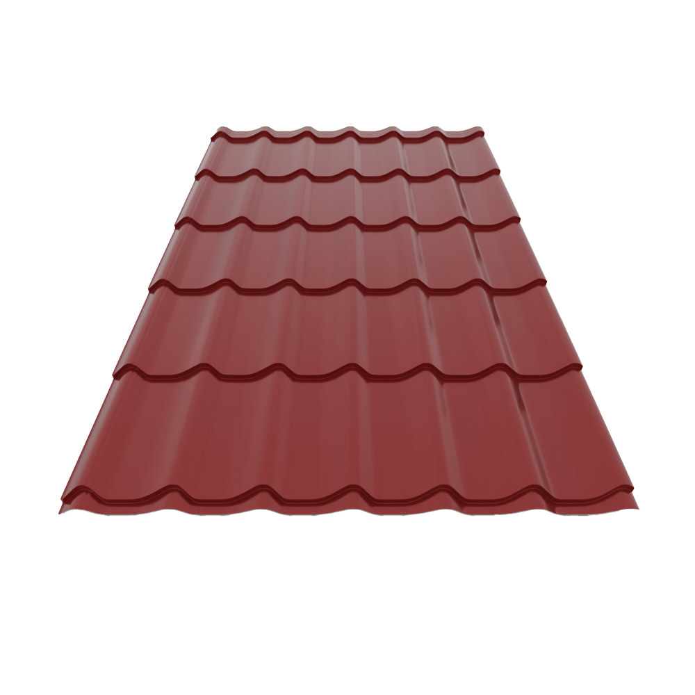 Tigla metalica Smart, rosu lucios (RAL 3011), 0.4 mm, 185 x 120 cm, 2.22 mp