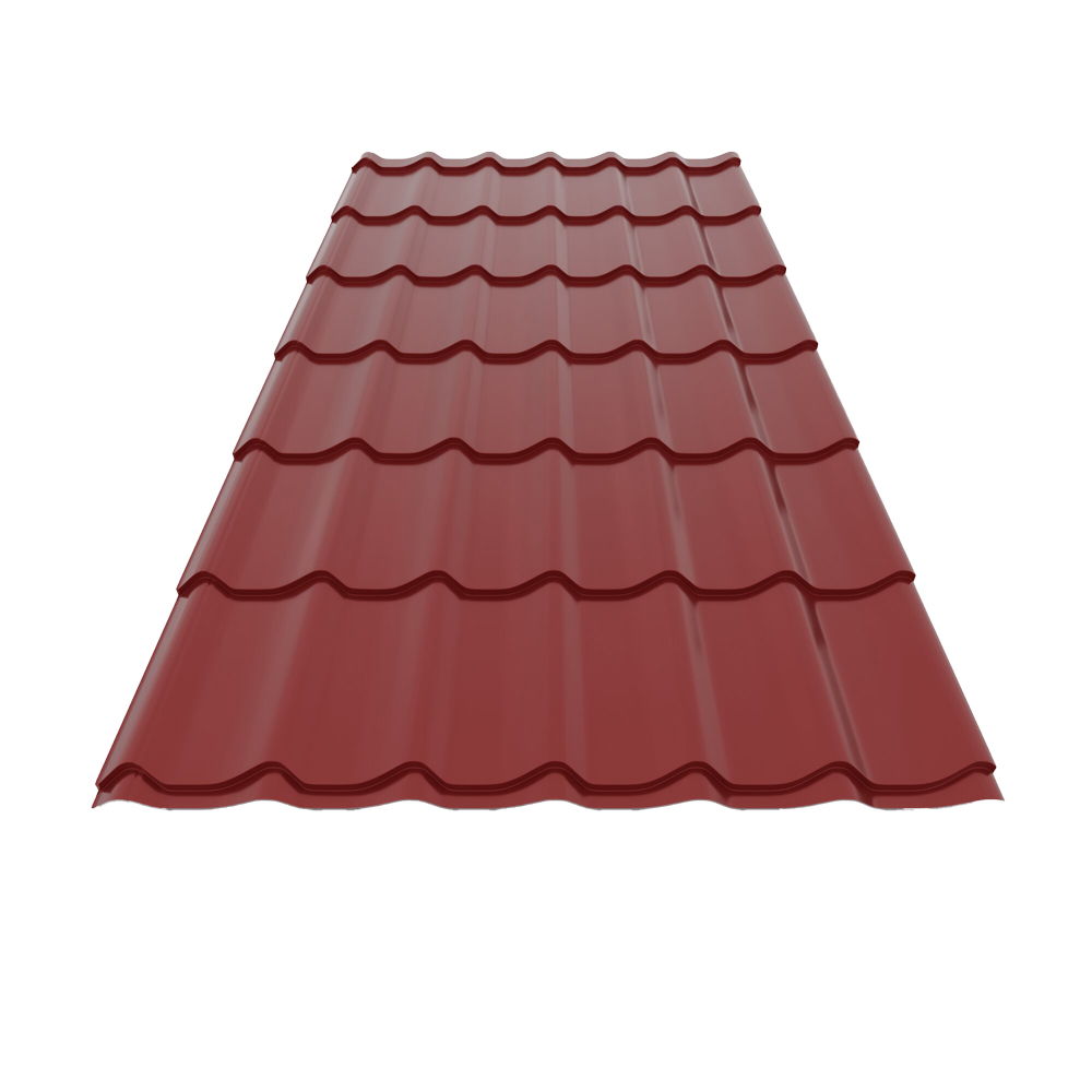 Tigla metalica Smart, rosu lucios (RAL 3011), 0.4 mm, 220 x 120 cm, 2.64 mp