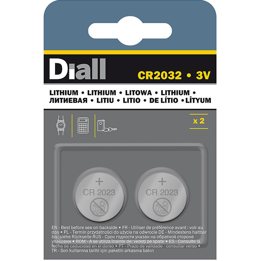 Baterie litiu DIALL CR2032, 3V, 2 bucati