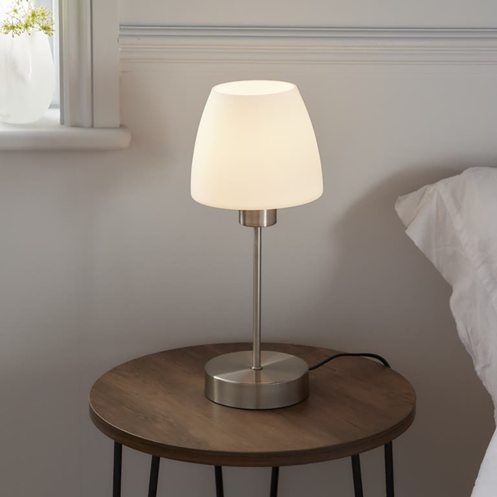 Veioza GOODHOME Kluan, 1 bec incandescent, 40W, E14, argintiu