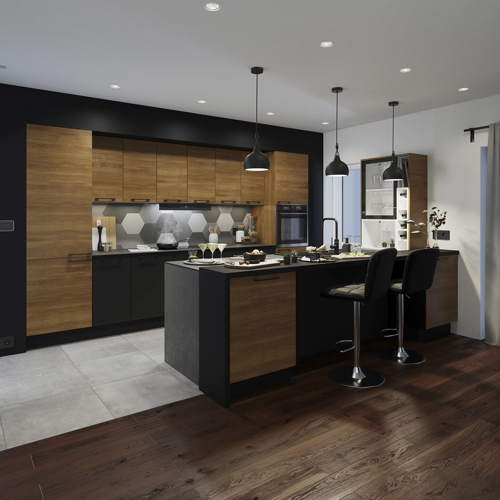 Front usa GOODHOME Chia, PAL, 59.7 x 45.3 x 1.8 cm, maro