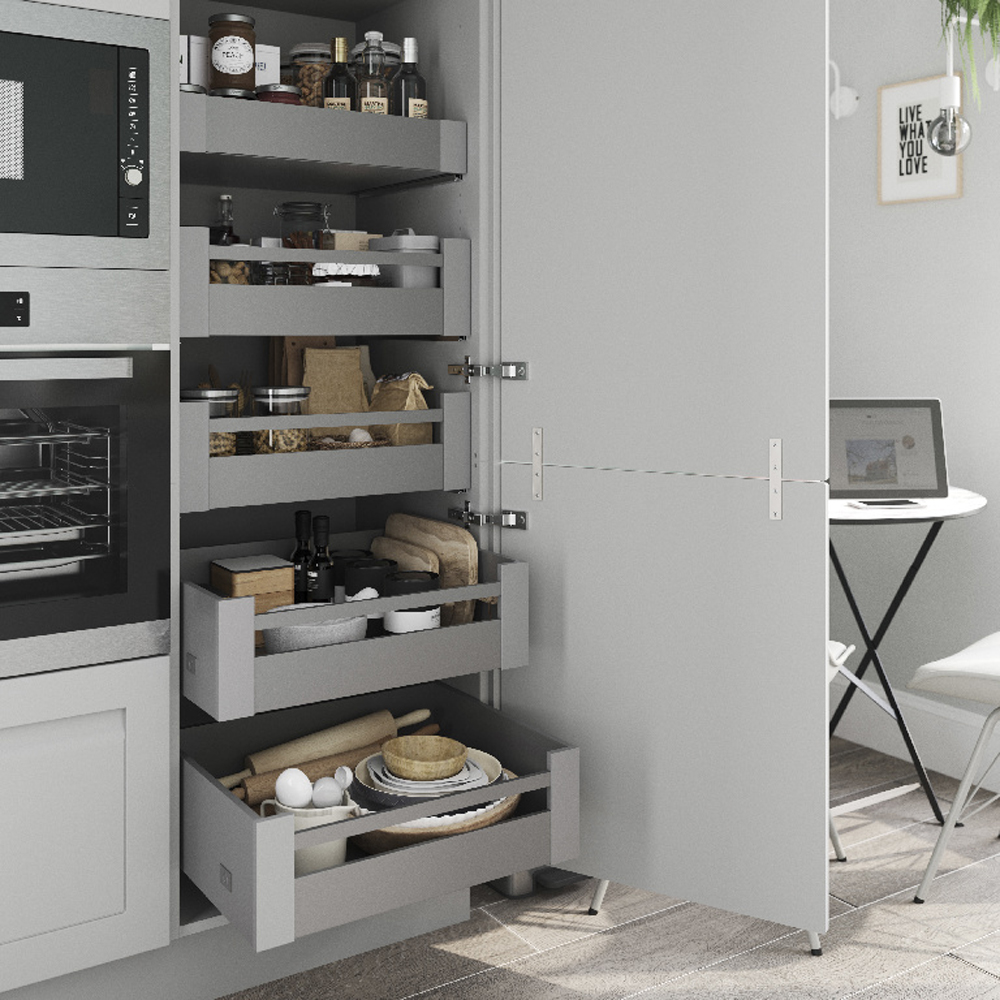 Front usa GOODHOME Garcinia, MDF, sticla, 60 x 45.3 cm, gri