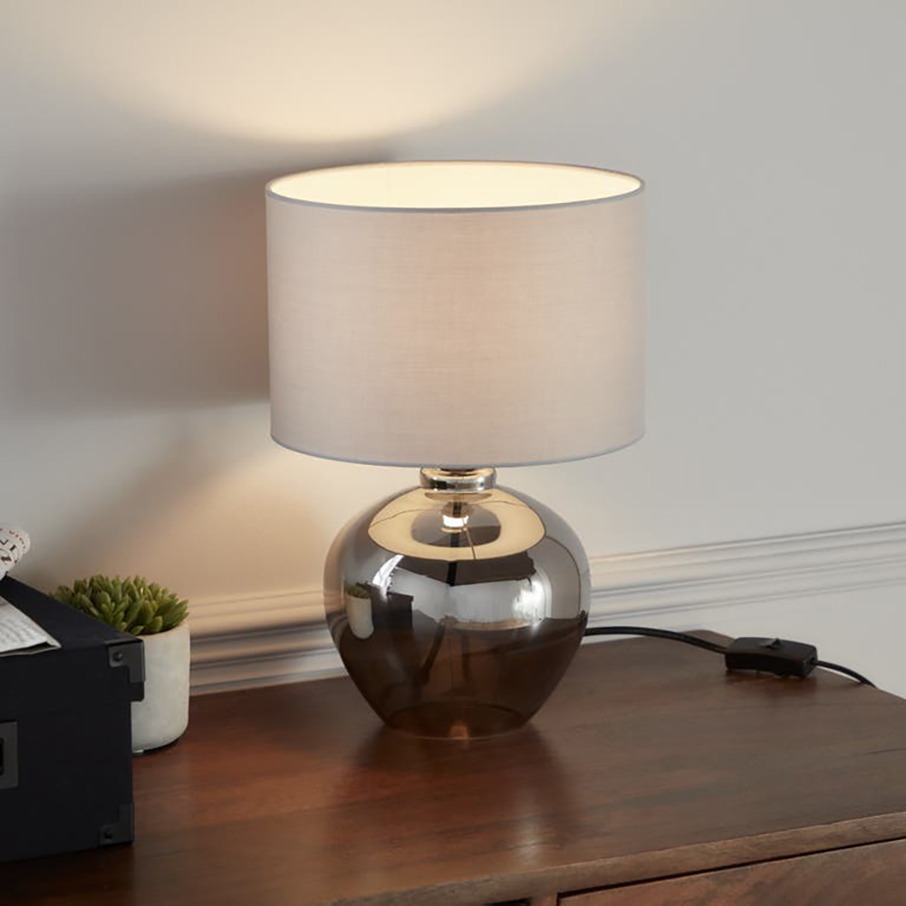 Veioza GOODHOME Marietaz, 1 bec incandescent, 42W, E14, gri