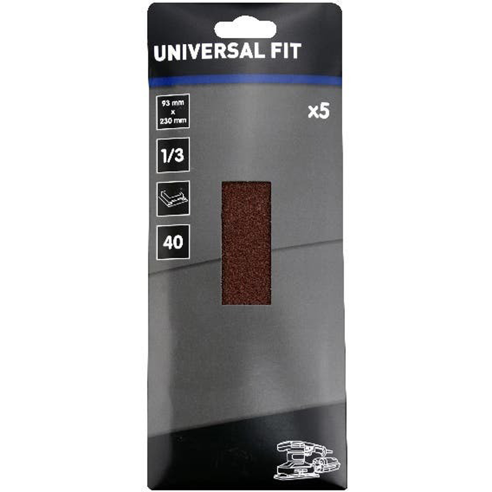 Set 5 foi abrazive UNIVERSAL FIT, 230 x 93 mm, P40