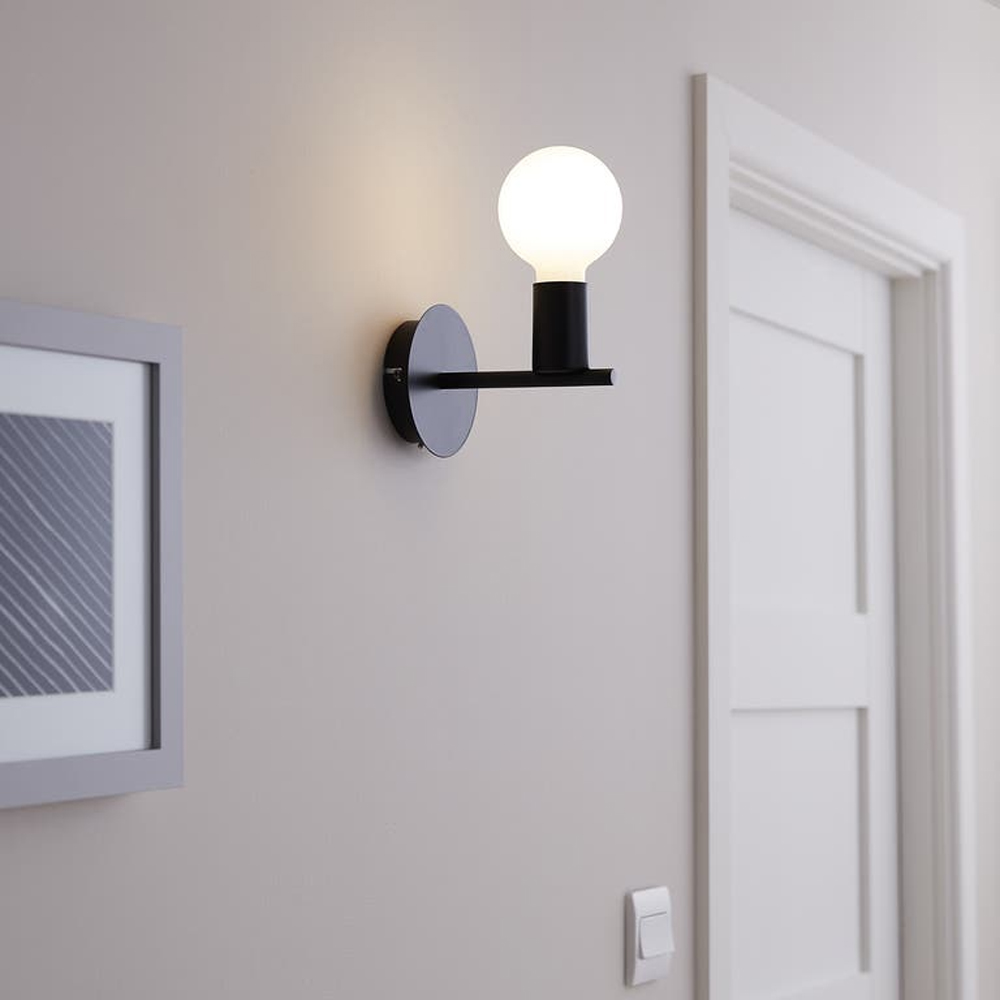 Aplica GOODHOME Darrah, 60W, E27, IP20, negru