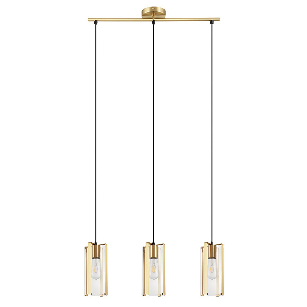 Pendul GOODHOME Saiphi, E27, 60W, 3 becuri, auriu