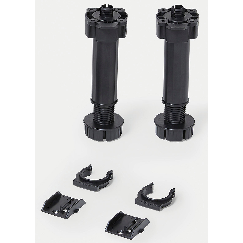 Picioare mobila bucatarie GOODHOME, plastic, 4.8 x 19.5 cm, 2 bucati, negru