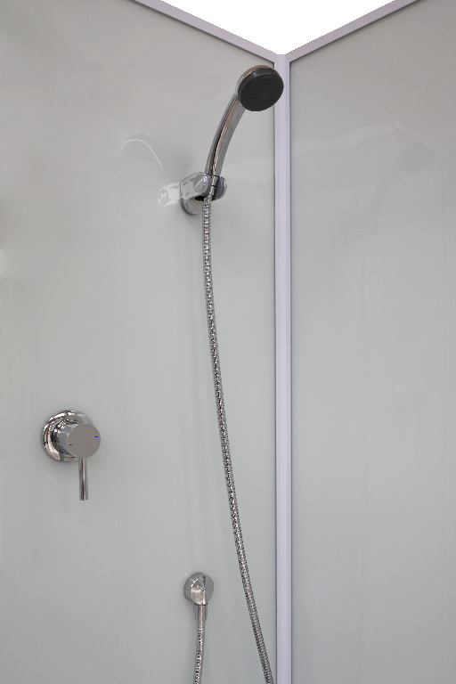 Cabina dus simpla GOODHOME Arkell, patrata, profil metalic, sticla securizata, 80 x 80 x 200 cm, alb
