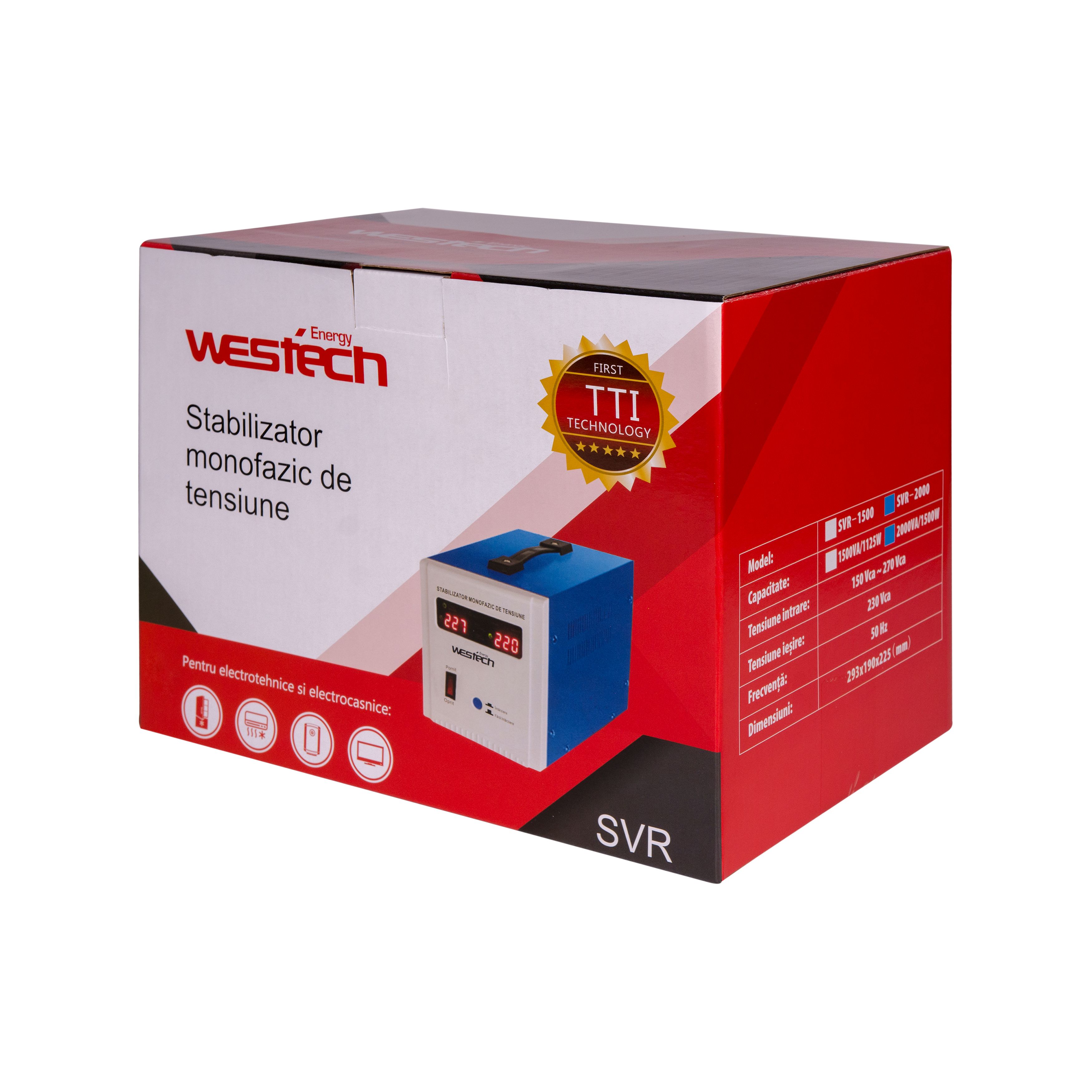 Stabilizator tensiune cu releu 500 VA  Westech
