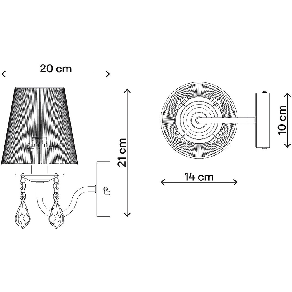 Aplica de perete Hovland GoodHome, E14, LED compatibil, corp metalic, gri