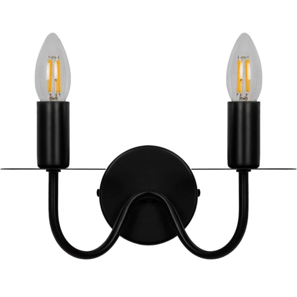Aplica de perete Mashatu GoodHome, E14, LED compatibil, corp metalic, negru