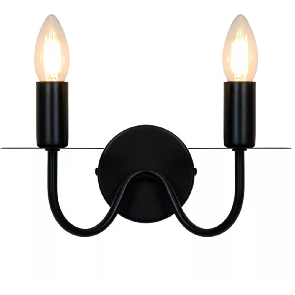 Aplica de perete Mashatu GoodHome, E14, LED compatibil, corp metalic, negru